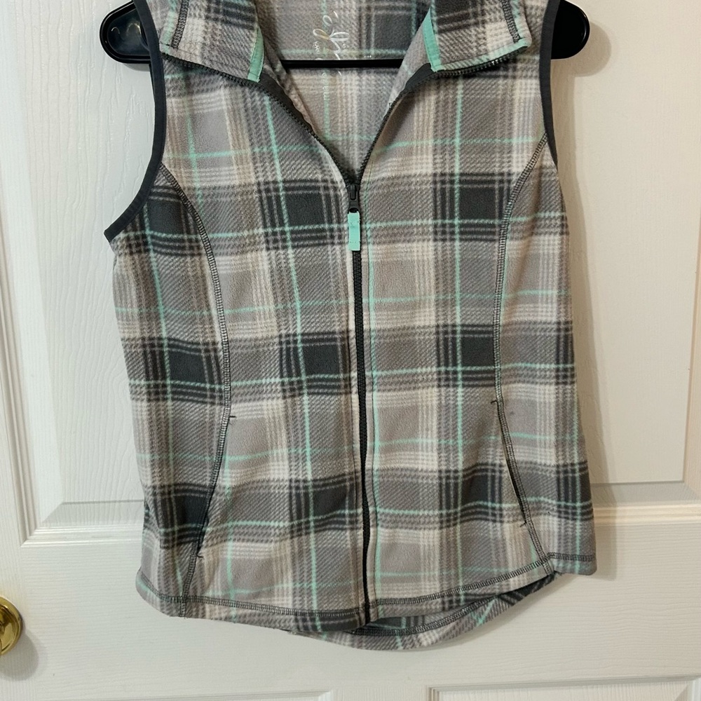 Made for Life Plaid Vest - Gray and Green